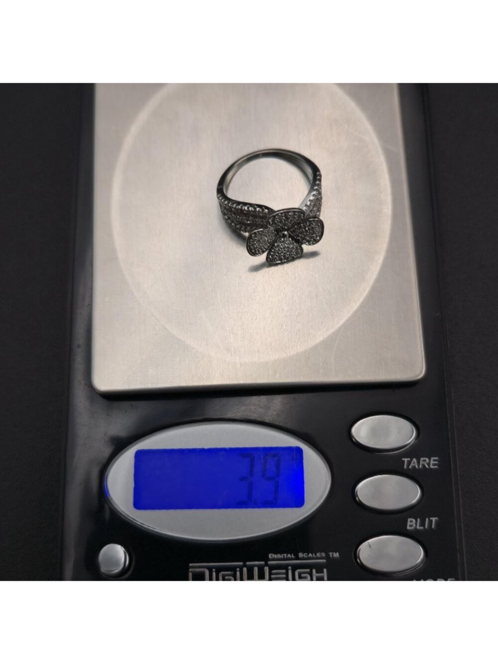 Size 7.75 Lucky Four Leaf Clover Cubic Zirconia Band Ring A7629 - Picture 8 of 8